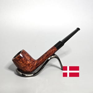 PAUL OLSEN HANDMADE: Nice/Clean! 90s-2000s Danish Vintage Estate Smooth High Contrast Birds Eye Briar Oval Shank Str. Billiard Tobacco Pipe