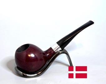 BARI RENOMEE 7012: Ładna+/Czysta! Duńska, zabytkowa fajka tytoniowa Birds-Eye Grain Briar z lat 80. i 90., lekko wygięta, z lat 990-90.