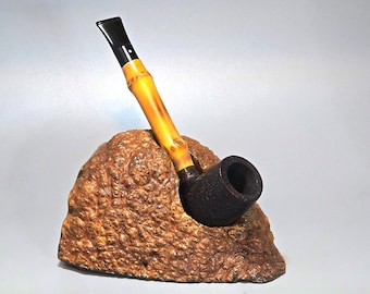 Repose-PIPE BURL BRIAR : Légèrement utilisé ! Un gros morceau de repose-pipe simple en loupe de bruyère pour pipes à tabac