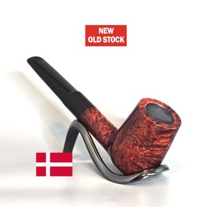 MR. ANDERSEN: Unsmoked/New Old Stock! 80s-90s Danish Vintage Estate Birds-Eye/Cross Briar Grain Straight Tall Billiard Tobacco Pipe