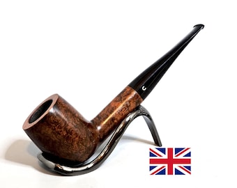 COMOY'S MATT 183: ¡En buen estado! Pipa de tabaco inglesa vintage de los años 60-70, de brezo ojo de pájaro, grande y recta, con boquilla de tres partes con el logotipo C.