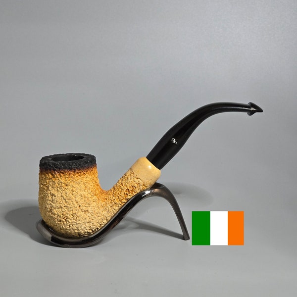 PETERSON'S MEERSCHAUM: Nice/Clean! 1980's Rep. of Ireland Vintage Estate 3/4 Bent Billiard Rustic Meerschaum w/P-Lip Bit Tobacco Pipe