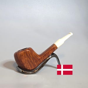 CARSTEN IDSKOV: Nice+/Clean! 2002 Danish Vintage Estate Straight Grain Briar Short Square Paneled Freehand w/Acrylic Stem Tobacco Pipe