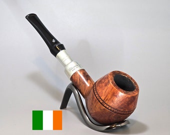 PETERSON'S DUBLIN "Y2002 L.E." 964/1000: Nice/Clean! 2002 Rep. of Ireland Vintage Estate Birds-Eye Briar w/Silver Mount/Spigot Tobacco Pipe
