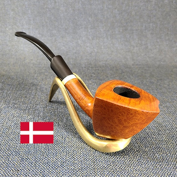 LARSEN (W.O. LARSEN) STRAIGHT Grain 1: Like New! 60's-70's Danish  (copenhagen) Vintage Estate Briar 1/2 Bent Handmade Freehand Tobacco Pipe