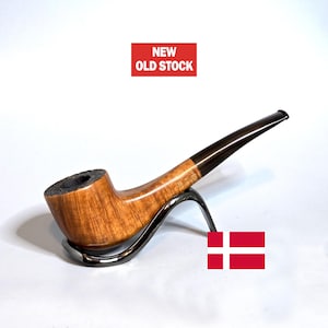 BHA (Birger Hauser): Unsmoked/New Old Stock! Early 90s-2000s Danish Vintage Handmade Str. Grain Briar Slightly Bent Small Pot Tobacco Pipe