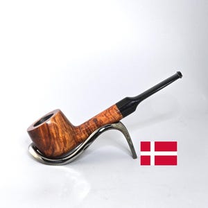 KS PIBEN HANDMADE: Nice+/Clean! 90&#39;s-2000&#39;s Danish Vintage Estate Straight Grain Briar Straight Small Pot w/Acrylic Stem Tobacco Pipe
