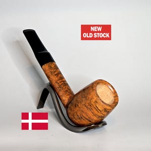 RED HAT (KJELD) 6: Rare/Unsmoked/New Old Stock! 2000&#39;s Danish Vintage Birds Eye Briar Straight Oval Shank Large Bowl Billiard Tobacco Pipe