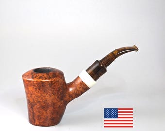 american made tobacco pipes Colossals Custom Made Smooth Panel Briar Pipe, American Estates