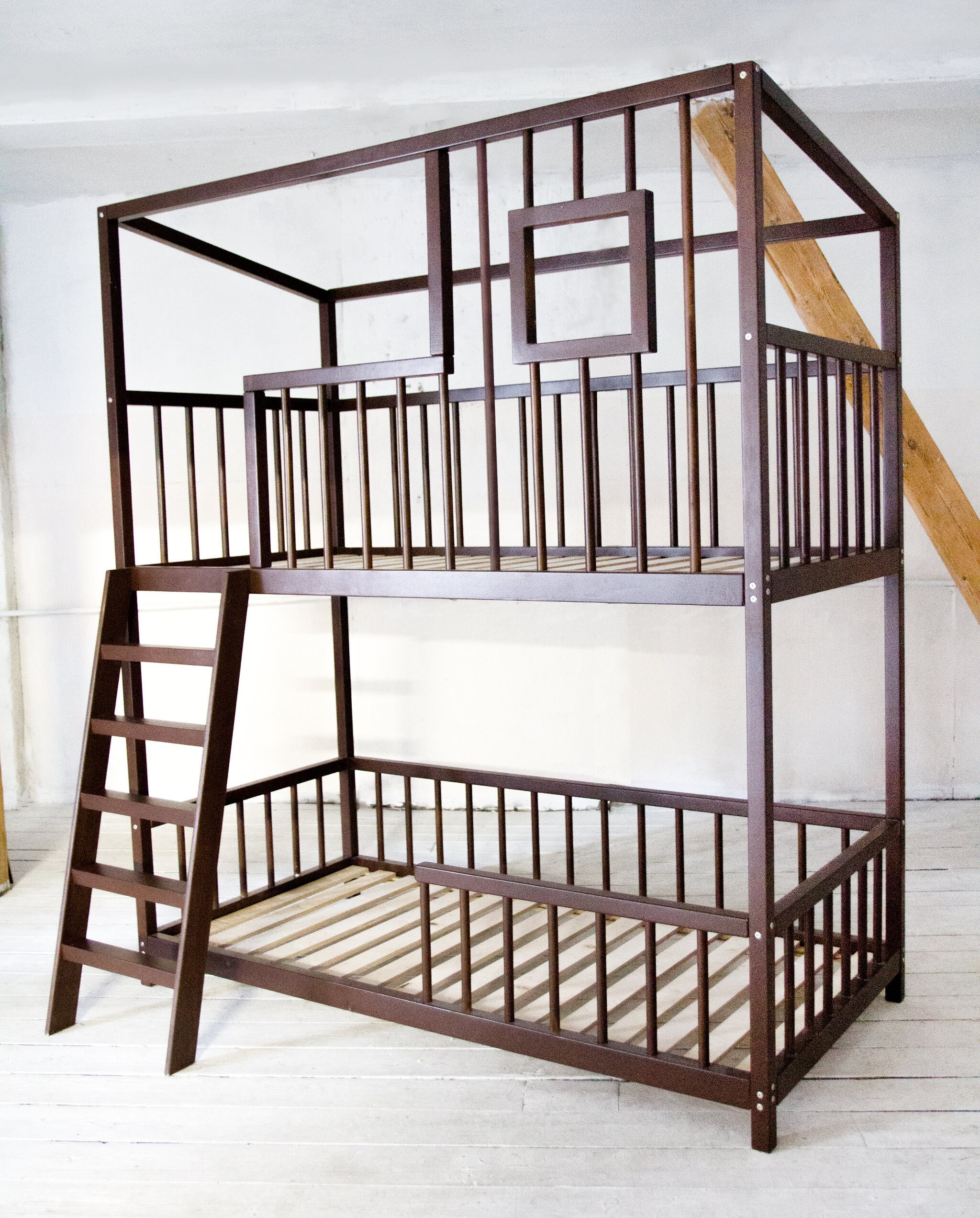 Bunk double loft bed with bars Etsy