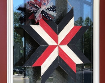 Patriotic Barn Quilt SVG, Door Hanger Laser SVG File, Glowforge SVG Laser File, Summer Door Hanger