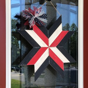 Patriotic Barn Quilt SVG, Door Hanger Laser SVG File, Glowforge SVG Laser File, Summer Door Hanger