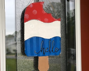 Popsicle Glowforge SVG Laser-Datei, Sommer Popsicle Tür aufhänger SVG