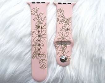 Thin Flower Daisy File SVG Watchband Floral Outline Watch Pattern Watch Band