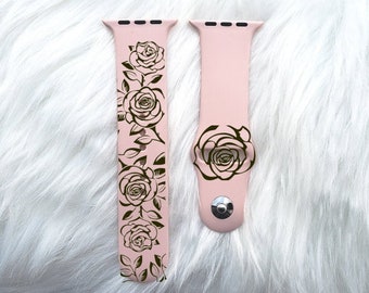 Rose Watchband File SVG Watch Band Floral Watch Rose Pattern