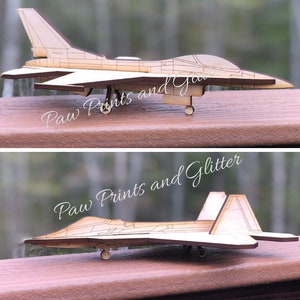 Fighter Jets F16 F22 SVG Set, Laser Cut Glowforge Files, versions 3, 4, 5mm toutes incluses - TÉLÉCHARGEMENT INSTANTANÉ