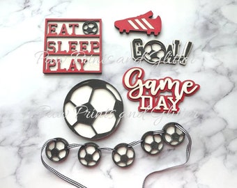 Soccer Tiered Tray SVG File, Glowforge Ready, Glowforge Laser Tier Tray