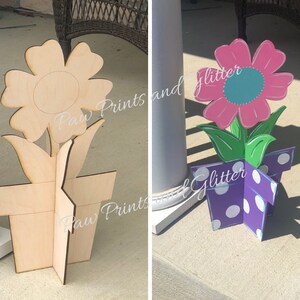 19" 3D Flower Pot Porch Sitter SVG, Laser Cut Glowforge Files, Mother's Day Gift, 3, 4, and 5mm versions - INSTANT DOWNLOAD