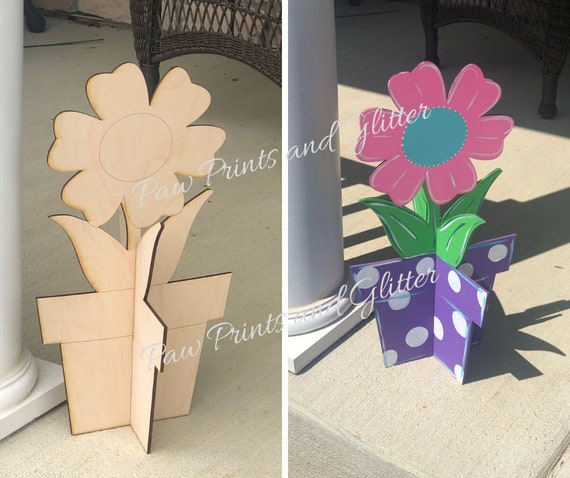 Download 19 3d Flower Pot Porch Sitter Svg Laser Cut Glowforge Etsy