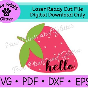 Strawberry Door Hanger Laser SVG File, 3D Glowforge SVG Laser File, Summer Door Hanger SVG