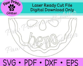 Wassermelone Sommer Türhänger Laser SVG Datei, Glowforge SVG Laser Datei, Sommer Türhänger svg, eps, pdf und dxf Datei