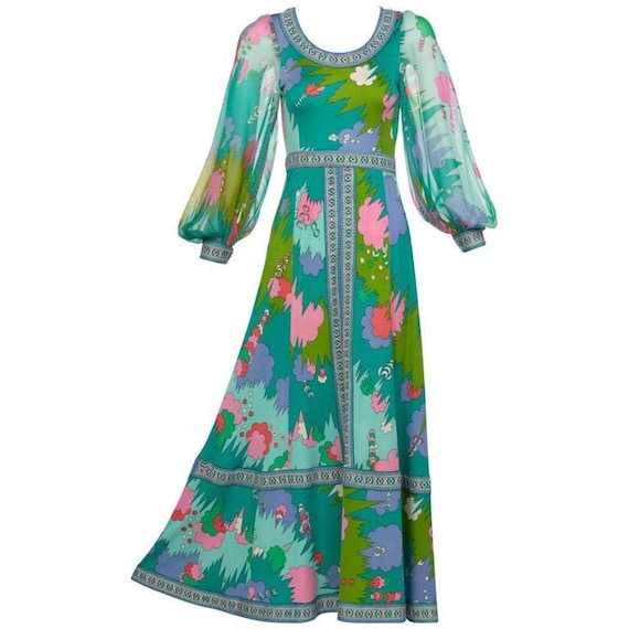 Bessi Multicolored Silk Jersey Chiffon Sleeves Max