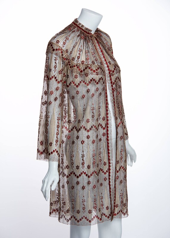 1970s Janice Wainwright Metallic Embroidered Lace