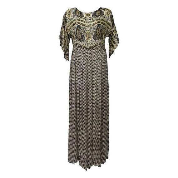 Vintage 1970s Bergdorf Goodman India Silk Maxi Dre
