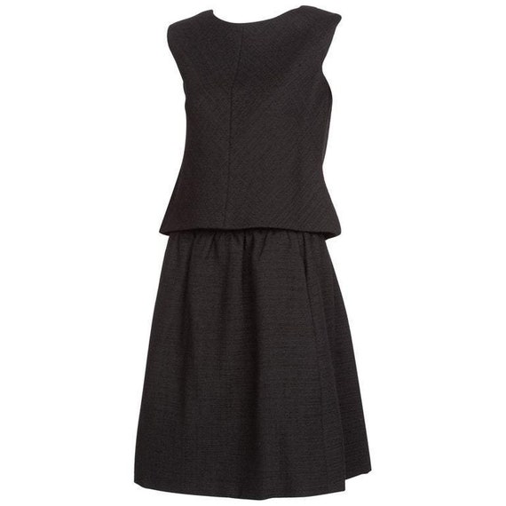 Norman Norell Couture Black Tailored Skirt Suit S