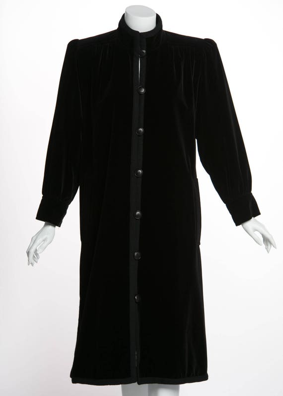 1970s Yves Saint Laurent Black Velvet Passementeri