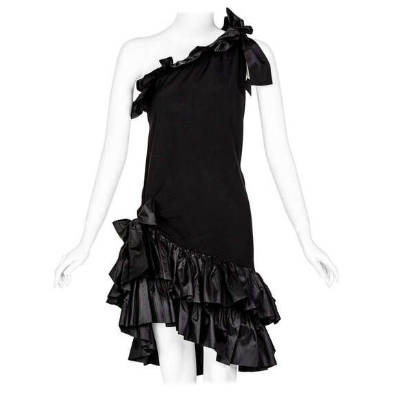 Yves Saint laurent Black Taffeta Ruffle One Should