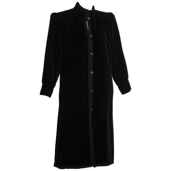 1970s Yves Saint Laurent YSL Black Velvet Passemen