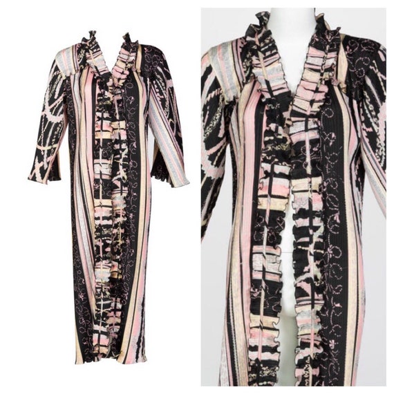 Vintage Zandra Rhodes Pink Silk Printed Caftan Dre