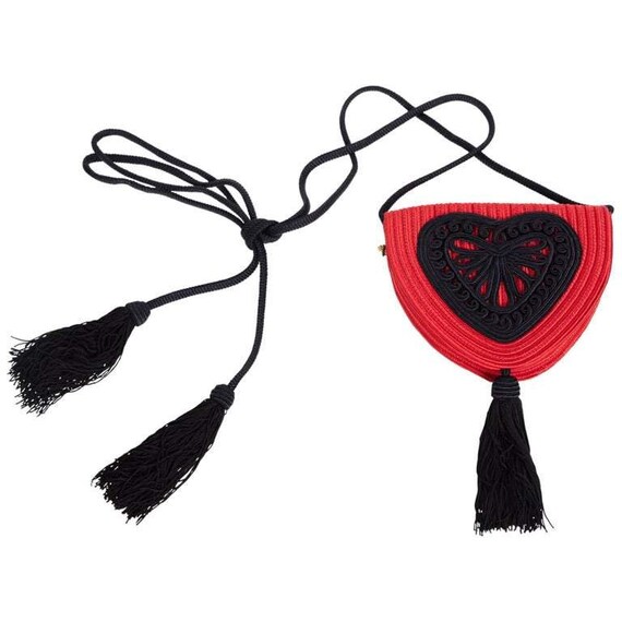Yves Saint Laurent Red Heart Black Passementerie T