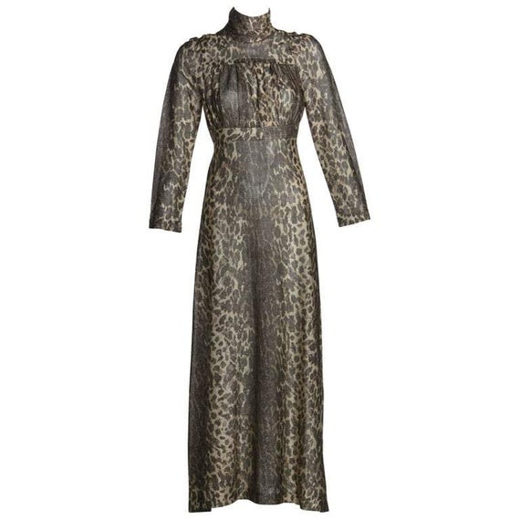 1970s Janice Wainwright Empire Waist Metallic Chee