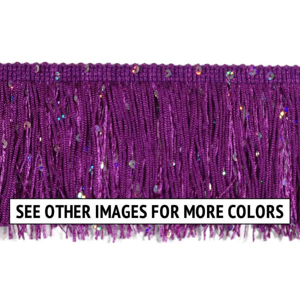 3" Hologram Sequin Chainette Fringe // Sold By the Yard // 9 Colors