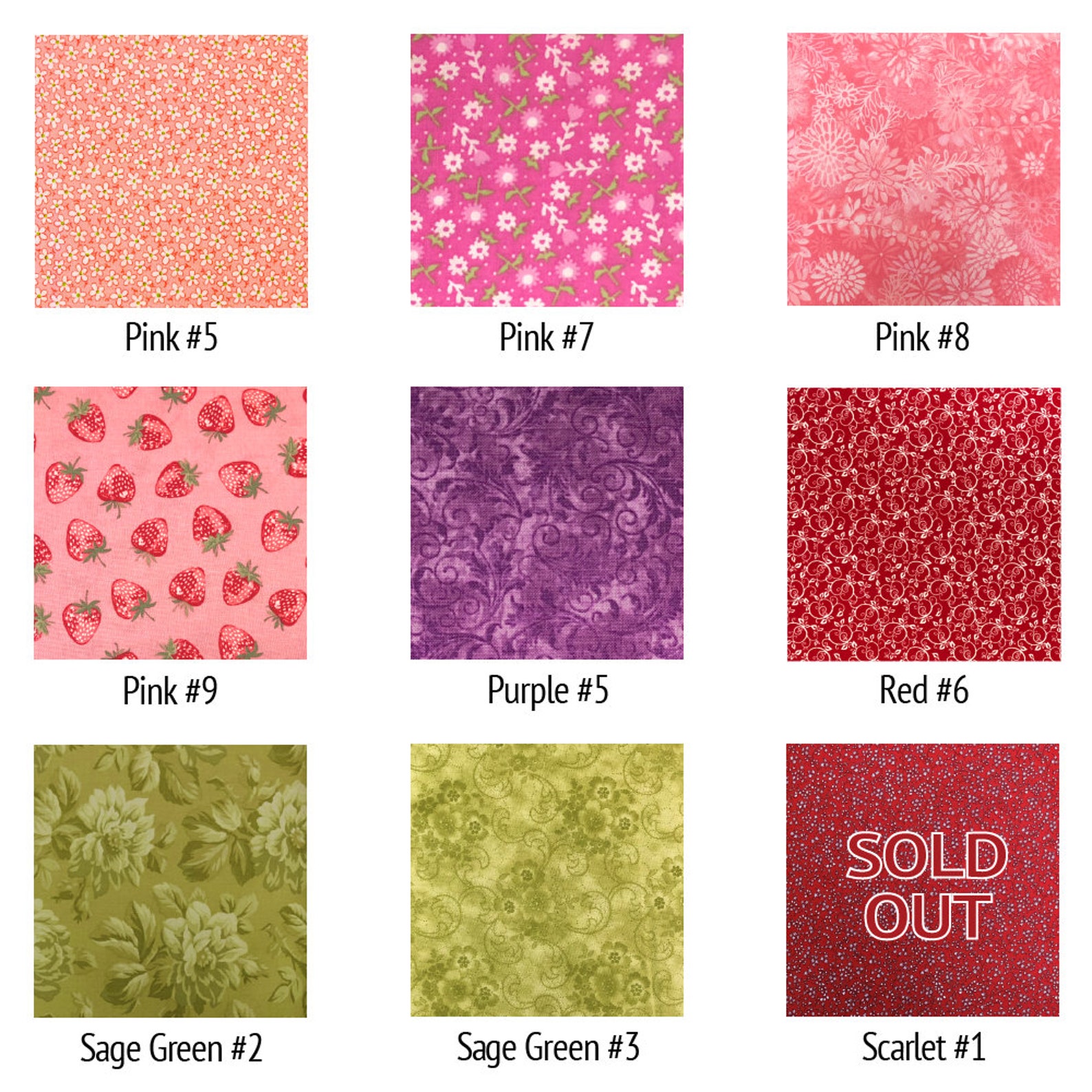 Cotton Calico Fabric // Sold By the Yard // 70 Colors and Etsy