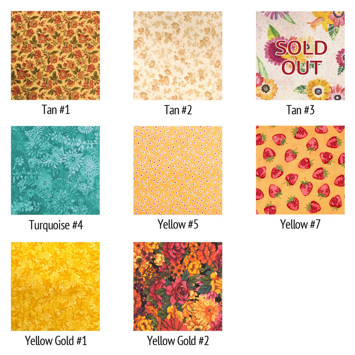 Cotton Calico Fabric // Sold By the Yard // 70 Colors and Etsy