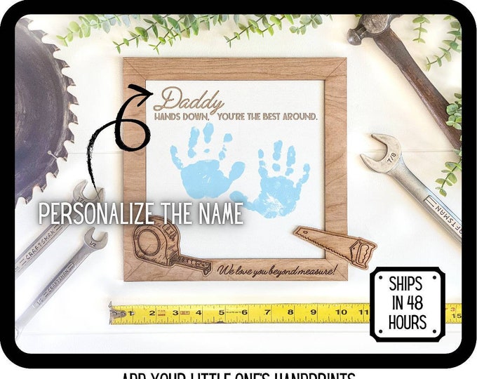 Papa Father's Day Gift | PERSONALIZED Father's Day Gift | Handprint Sign | Custom Father's Day Gift for Papa | Handprint Sign | Grandpa Gift