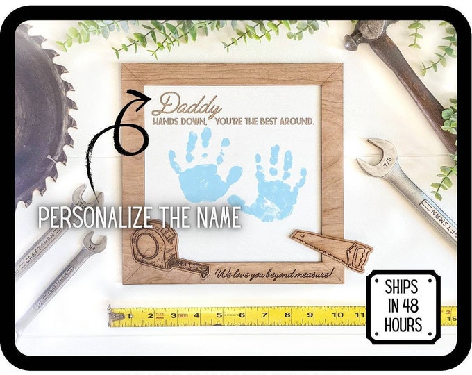 Dada First Father's Day Gift | PERSONALIZED Father's Day Gift | Handprint Sign | Custom Gift for Dada | Father's Day Sign with Handprints