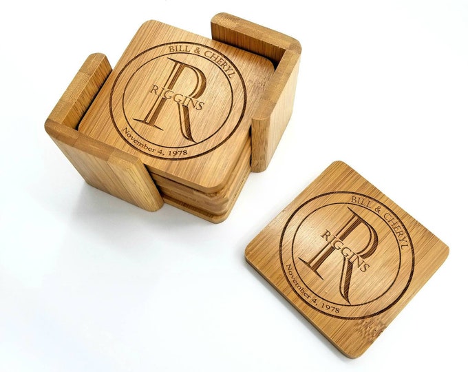 Personalized Gift | Personalized Wedding Gift | Custom Coasters | Valentine's Gift | Valentine's Day Gift For Her | Wedding Gift | Kitchen