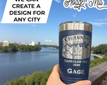 Personalized Laser Engraved 20oz Tumbler: Groomsmen Gift, Bachelor Trip
