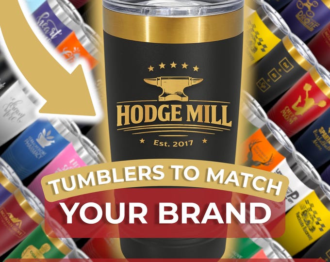 Corporate Gifts for Clients: 20oz Tumblers – Custom Logo - Employee Appreciation - Laser Engraved