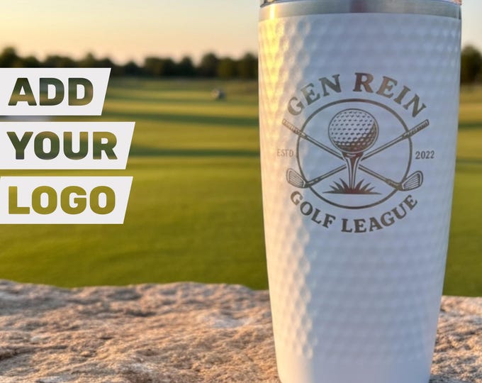 Logo Golf Tumblers, Custom Logo Golf Gift, Business Logo Golf Event Tumblers, Includes Your Logo Engraved, Personalized Golf Tournament Idea