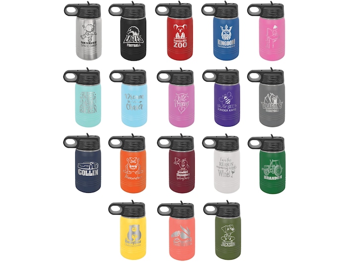 Kids 12oz, 20oz Water Bottle, Back to School, Kids Water Bottle, Personalized Water Bottle, Name, Personalized Bottle, School Bottle
