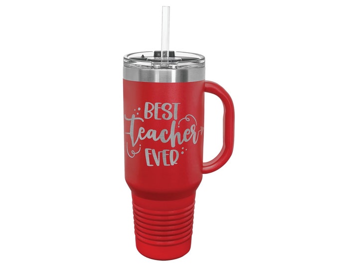 Personalized Red 40oz Tumbler w/ Closable Lid and Straw, Red Mug, Travel Mug, Wholesale, Bulk, Red Travel Mug, Red 40 oz Tumbler, Valentines