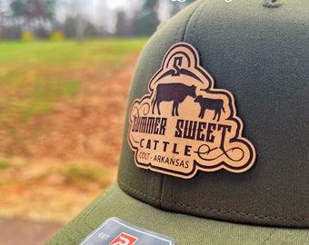 Custom Logo Leather Patch Hat: Richardson 112 Trucker Hat