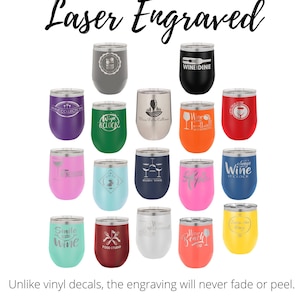 Personalized 12oz Stemless Wine Glass, ADD YOUR LOGO, Engraved Wine Glass, Cooperate Gift, Branded, Wholesale Tumblers, Bulk Wine Glasses