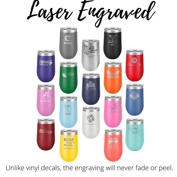 Custom stemless wine glasses bulk etched etsy