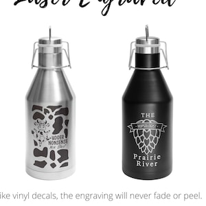 Engraved Insulated Growler, Man Cave Christmas Gift Idea, Beer Lover, Home Brew, Gift for Him, Craft Beer Growler, Father&#39;s Day Gift, 64 oz
